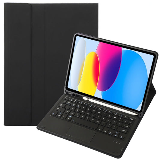 For iPad 11 2025 / 10th Gen 10.9 2022 A10B-A Lambskin Texture Bluetooth Touch Keyboard Leather Tablet Case with Pen Slot(Black) - Universal by buy2fix | Online Shopping UK | buy2fix