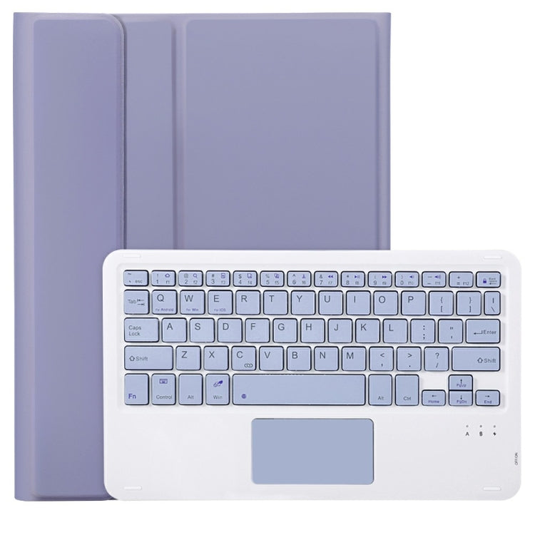For iPad 11 2025 / 10th Gen 10.9 2022 A10B-A Lambskin Texture Bluetooth Touch Keyboard Leather Tablet Case with Pen Slot (Purple) - Universal by buy2fix | Online Shopping UK | buy2fix