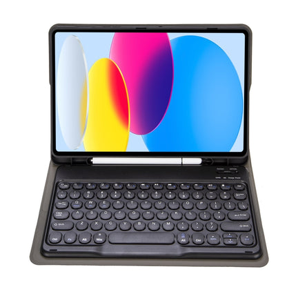 For iPad 11 2025 / 10th Gen 10.9 2022 YA10B Lambskin Texture Bluetooth Keyboard Leather Tablet Case with Pen Slot(Dark Blue) - Universal by buy2fix | Online Shopping UK | buy2fix