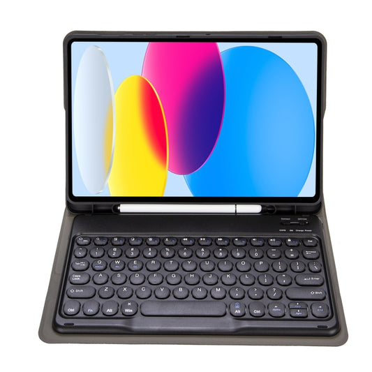 For iPad 11 2025 / 10th Gen 10.9 2022 YA10B Lambskin Texture Bluetooth Keyboard Leather Tablet Case with Pen Slot(Dark Blue) - Universal by buy2fix | Online Shopping UK | buy2fix