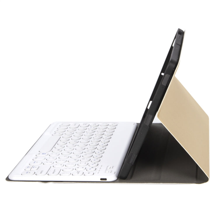 For iPad 11 2025 / 10th Gen 10.9 2022 YA10B Lambskin Texture Bluetooth Keyboard Leather Tablet Case with Pen Slot(Gold) - Universal by buy2fix | Online Shopping UK | buy2fix