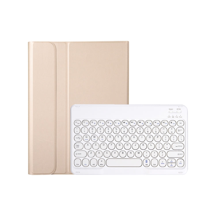 For iPad 11 2025 / 10th Gen 10.9 2022 YA10B Lambskin Texture Bluetooth Keyboard Leather Tablet Case with Pen Slot(Gold) - Universal by buy2fix | Online Shopping UK | buy2fix