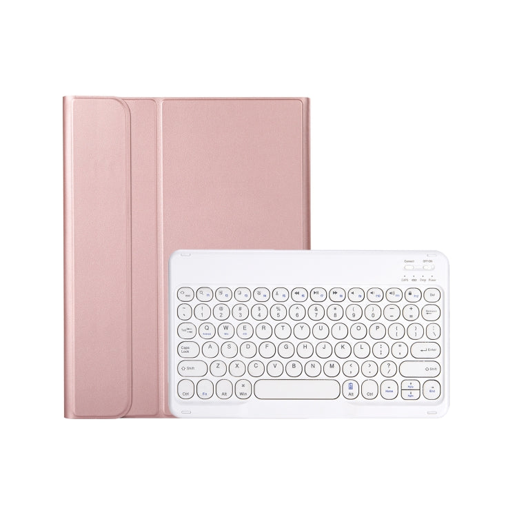 For iPad 11 2025 / 10th Gen 10.9 2022 YA10B Lambskin Texture Bluetooth Keyboard Leather Tablet Case with Pen Slot(Rose Gold) - Universal by buy2fix | Online Shopping UK | buy2fix