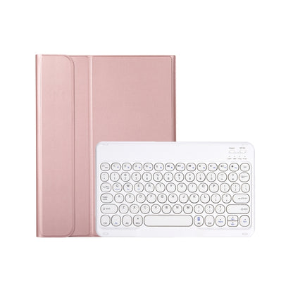 For iPad 11 2025 / 10th Gen 10.9 2022 YA10B Lambskin Texture Bluetooth Keyboard Leather Tablet Case with Pen Slot(Rose Gold) - Universal by buy2fix | Online Shopping UK | buy2fix