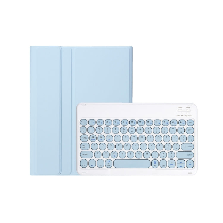 For iPad 11 2025 / 10th Gen 10.9 2022 YA10B Lambskin Texture Bluetooth Keyboard Leather Tablet Case with Pen Slot (Baby Blue) - Universal by buy2fix | Online Shopping UK | buy2fix