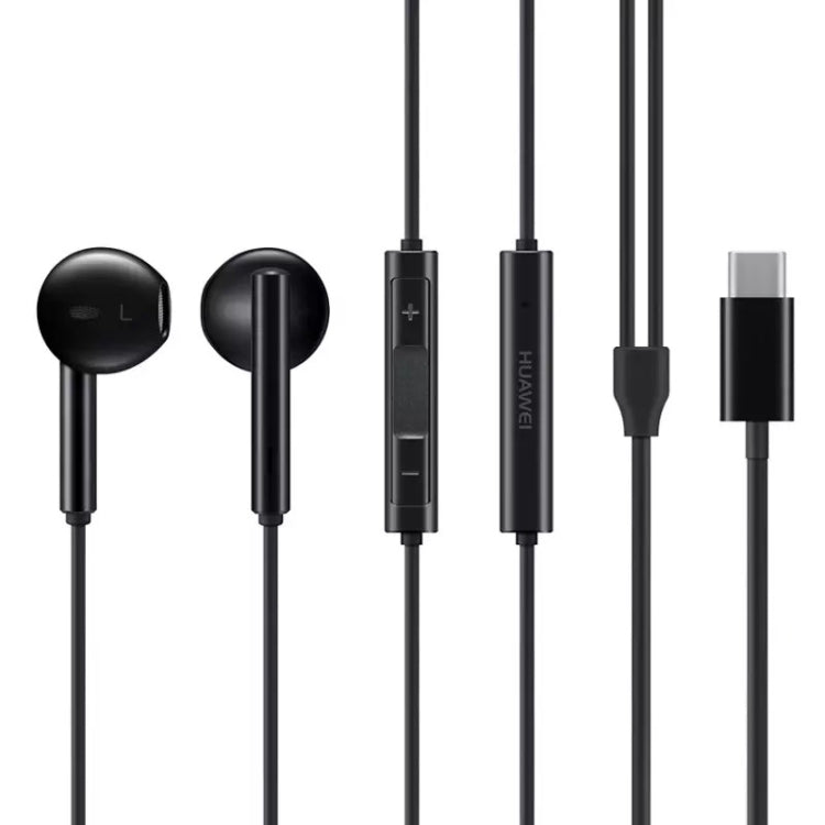 Original Huawei CM33 Type-C Headset Wire Control In-Ear Earphone with Mic for Huawei P20 Series, Mate 10 Series(Black) by Huawei