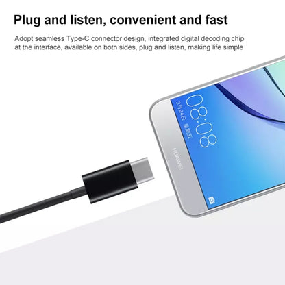 Original Huawei CM33 Type-C Headset Wire Control In-Ear Earphone with Mic for Huawei P20 Series, Mate 10 Series(Black) by Huawei