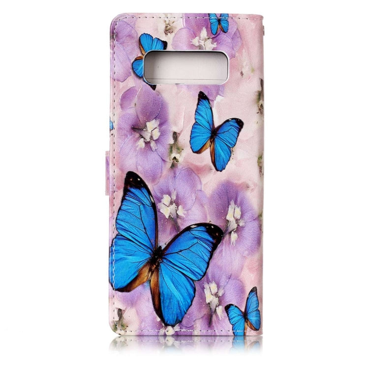 For Galaxy Note 8 Embossed Purple Butterfly Pattern Horizontal Flip Leather Case with Holder & Card Slots & Wallet & Photo Frame by buy2fix