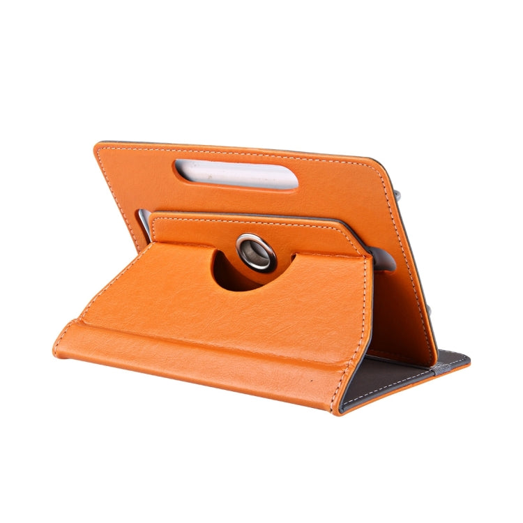7 inch Tablets Leather Case Crazy Horse Texture 360 Degrees Rotation Protective Case Shell with Holder for Galaxy Tab A 7.0 (2016) / T280 & Tab 4 7.0 / T230 & Tab Q T2558, Colorfly G708, Asus ZenPad 7.0 Z370CG, Huawei MediaPad T1 7.0 / T1-701u(Orange) by buy2fix