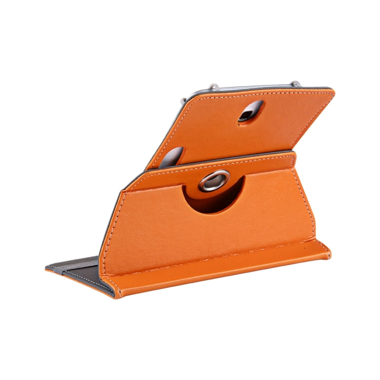 7 inch Tablets Leather Case Crazy Horse Texture 360 Degrees Rotation Protective Case Shell with Holder for Galaxy Tab A 7.0 (2016) / T280 & Tab 4 7.0 / T230 & Tab Q T2558, Colorfly G708, Asus ZenPad 7.0 Z370CG, Huawei MediaPad T1 7.0 / T1-701u(Orange) by buy2fix