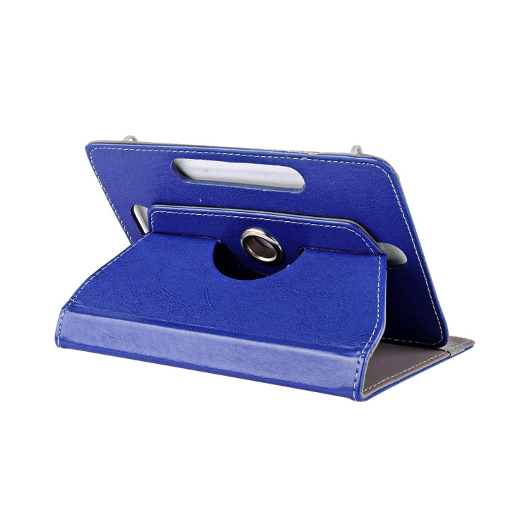 7 inch Tablets Leather Case Crazy Horse Texture 360 Degrees Rotation Protective Case Shell with Holder for Galaxy Tab A 7.0 (2016) / T280 & Tab 4 7.0 / T230 & Tab Q T2558, Colorfly G708, Asus ZenPad 7.0 Z370CG, Huawei MediaPad T1 7.0 / T1-701u(Blue) by buy2fix