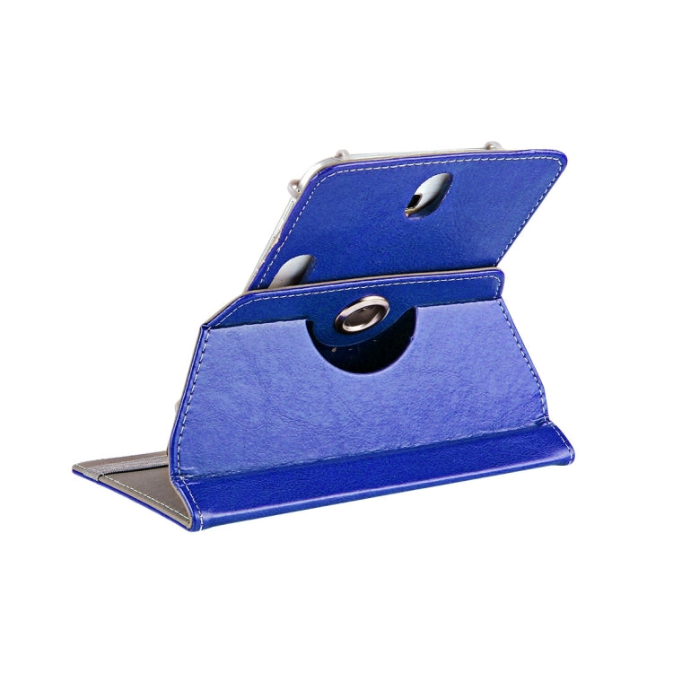7 inch Tablets Leather Case Crazy Horse Texture 360 Degrees Rotation Protective Case Shell with Holder for Galaxy Tab A 7.0 (2016) / T280 & Tab 4 7.0 / T230 & Tab Q T2558, Colorfly G708, Asus ZenPad 7.0 Z370CG, Huawei MediaPad T1 7.0 / T1-701u(Blue) by buy2fix