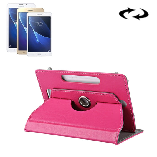 7 inch Tablets Leather Case Crazy Horse Texture 360 Degrees Rotation Protective Case Shell with Holder for Galaxy Tab A 7.0 (2016) / T280 & Tab 4 7.0 / T230 & Tab Q T2558, Colorfly G708, Asus ZenPad 7.0 Z370CG, Huawei MediaPad T1 7.0 / T1-701u(Magenta) - Other Galaxy Tab PC by buy2fix | Online Shopping UK | buy2fix