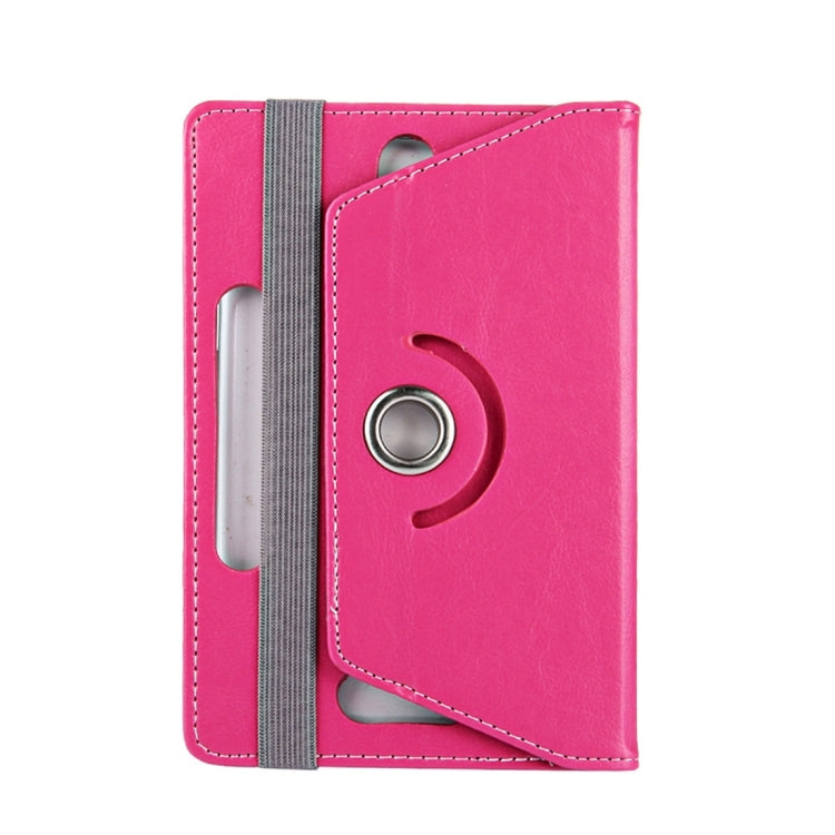 7 inch Tablets Leather Case Crazy Horse Texture 360 Degrees Rotation Protective Case Shell with Holder for Galaxy Tab A 7.0 (2016) / T280 & Tab 4 7.0 / T230 & Tab Q T2558, Colorfly G708, Asus ZenPad 7.0 Z370CG, Huawei MediaPad T1 7.0 / T1-701u(Magenta) by buy2fix