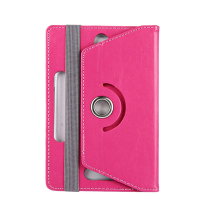 7 inch Tablets Leather Case Crazy Horse Texture 360 Degrees Rotation Protective Case Shell with Holder for Galaxy Tab A 7.0 (2016) / T280 & Tab 4 7.0 / T230 & Tab Q T2558, Colorfly G708, Asus ZenPad 7.0 Z370CG, Huawei MediaPad T1 7.0 / T1-701u(Magenta) by buy2fix
