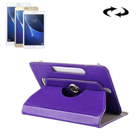 7 inch Tablets Leather Case Crazy Horse Texture 360 Degrees Rotation Protective Case Shell with Holder for Galaxy Tab A 7.0 (2016) / T280 & Tab 4 7.0 / T230 & Tab Q T2558, Colorfly G708, Asus ZenPad 7.0 Z370CG, Huawei MediaPad T1 7.0 / T1-701u(Purple) - Other Galaxy Tab PC by buy2fix | Online Shopping UK | buy2fix