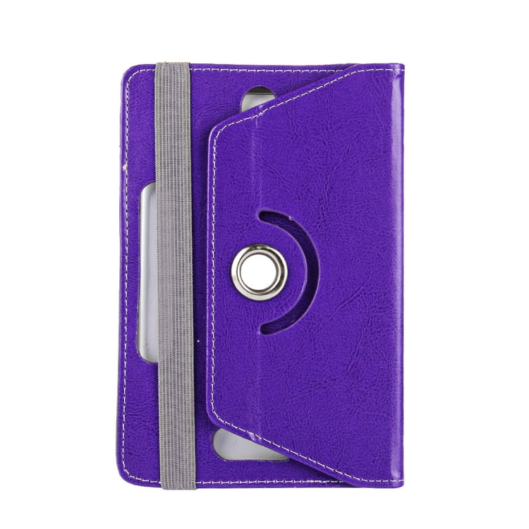 7 inch Tablets Leather Case Crazy Horse Texture 360 Degrees Rotation Protective Case Shell with Holder for Galaxy Tab A 7.0 (2016) / T280 & Tab 4 7.0 / T230 & Tab Q T2558, Colorfly G708, Asus ZenPad 7.0 Z370CG, Huawei MediaPad T1 7.0 / T1-701u(Purple) by buy2fix