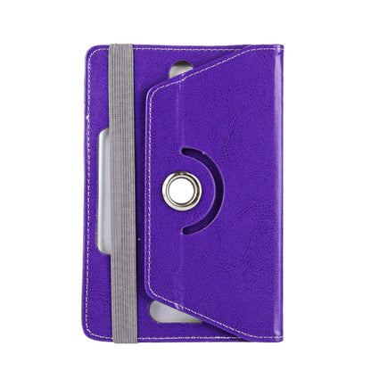 7 inch Tablets Leather Case Crazy Horse Texture 360 Degrees Rotation Protective Case Shell with Holder for Galaxy Tab A 7.0 (2016) / T280 & Tab 4 7.0 / T230 & Tab Q T2558, Colorfly G708, Asus ZenPad 7.0 Z370CG, Huawei MediaPad T1 7.0 / T1-701u(Purple) by buy2fix