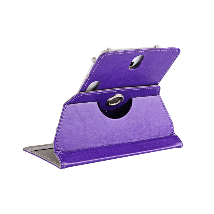 7 inch Tablets Leather Case Crazy Horse Texture 360 Degrees Rotation Protective Case Shell with Holder for Galaxy Tab A 7.0 (2016) / T280 & Tab 4 7.0 / T230 & Tab Q T2558, Colorfly G708, Asus ZenPad 7.0 Z370CG, Huawei MediaPad T1 7.0 / T1-701u(Purple) by buy2fix