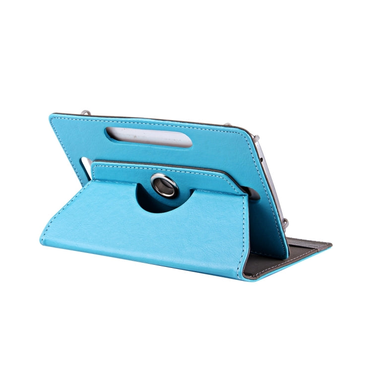 7 inch Tablets Leather Case Crazy Horse Texture 360 Degrees Rotation Protective Case Shell with Holder for Galaxy Tab A 7.0 (2016) / T280 & Tab 4 7.0 / T230 & Tab Q T2558, Colorfly G708, Asus ZenPad 7.0 Z370CG, Huawei MediaPad T1 7.0 / T1-701u(Baby Blue) by buy2fix