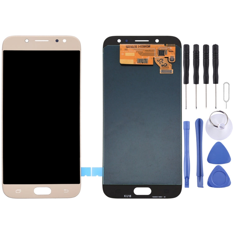 Original Super AMOLED LCD Screen for Galaxy J7 (2017) / J7 Pro, J730F/DS, J730FM/DS with Digitizer Full Assembly (Gold) - LCD Screen by buy2fix | Online Shopping UK | buy2fix