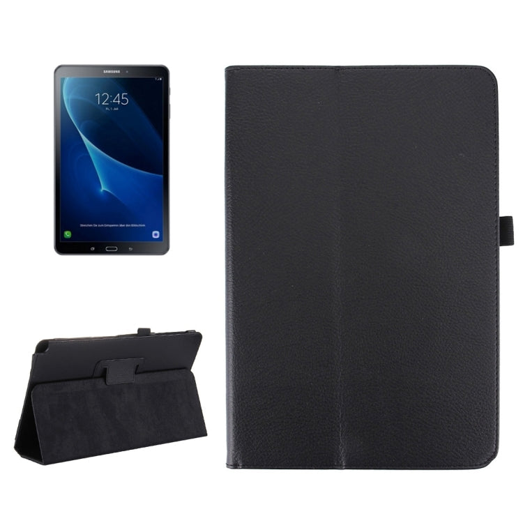 For Galaxy Tab A 10.1 (2016) / P585 Litchi Texture Horizontal Flip Leather Case with Holder(Black) by buy2fix