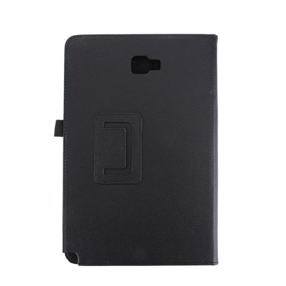 For Galaxy Tab A 10.1 (2016) / P585 Litchi Texture Horizontal Flip Leather Case with Holder(Black) by buy2fix