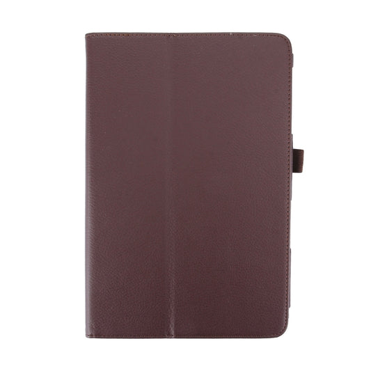 For Galaxy Tab A 10.1 (2016) / P585 Litchi Texture Horizontal Flip Leather Case with Holder(Brown) - Tab A 10.1 by buy2fix | Online Shopping UK | buy2fix