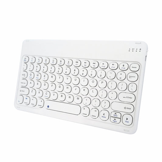X3 10 inch Universal Tablet Round Keycap Wireless Bluetooth Keyboard (White) by buy2fix