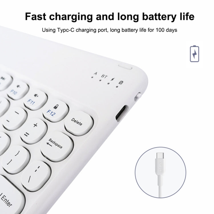 X3 10 inch Universal Tablet Round Keycap Wireless Bluetooth Keyboard (Pink) by buy2fix