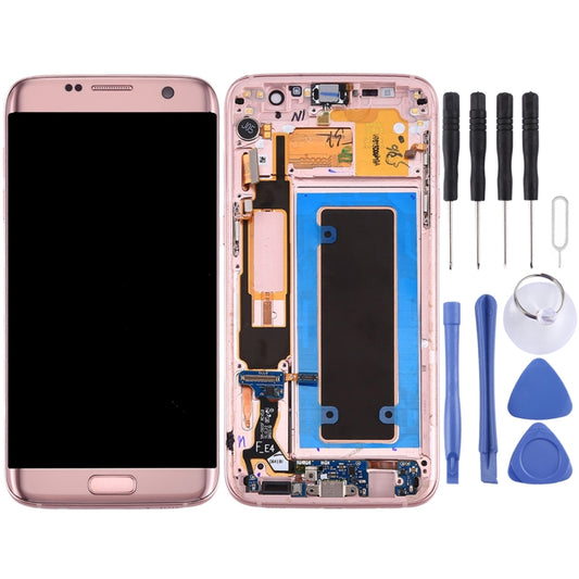 Original LCD Screen and Digitizer Full Assembly with Frame & Charging Port Board & Volume Button & Power Button for Galaxy S7 Edge / G935A(Pink) - LCD Screen by buy2fix | Online Shopping UK | buy2fix