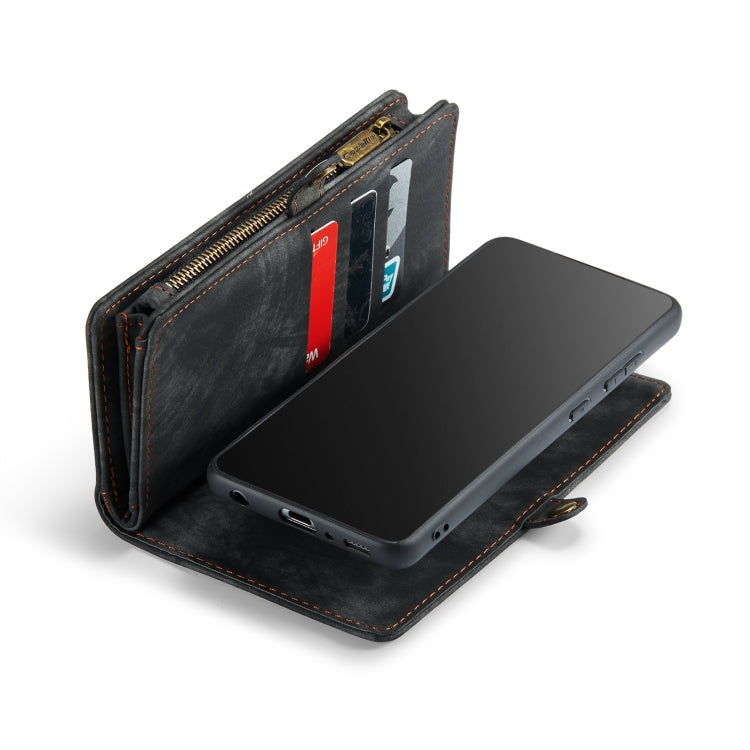 CaseMe-008 Detachable Multifunctional Retro Frosted Horizontal Flip Leather Case for Galaxy A20 / M10S, with Card Slot & Holder & Zipper Wallet & Photo Frame(Black) - Galaxy Phone Cases by CaseMe | Online Shopping UK | buy2fix