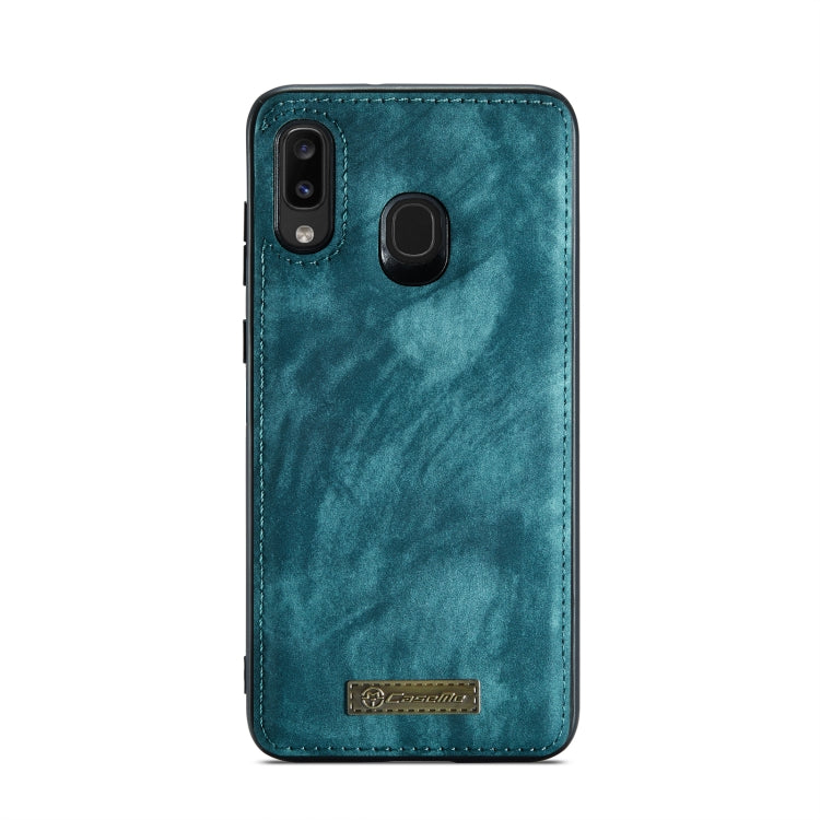 CaseMe-008 Detachable Multifunctional Retro Frosted Horizontal Flip Leather Case for Galaxy A20 / M10S, with Card Slot & Holder & Zipper Wallet & Photo Frame(Blue) - Galaxy Phone Cases by CaseMe | Online Shopping UK | buy2fix