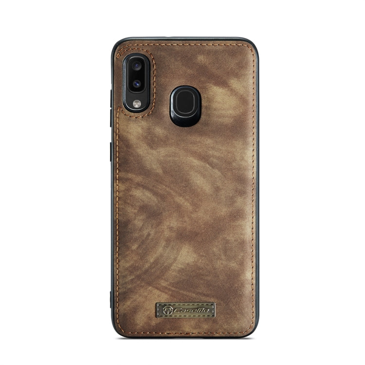 CaseMe-008 Detachable Multifunctional Retro Frosted Horizontal Flip Leather Case for Galaxy A20 / M10S, with Card Slot & Holder & Zipper Wallet & Photo Frame(Brown) - Galaxy Phone Cases by CaseMe | Online Shopping UK | buy2fix