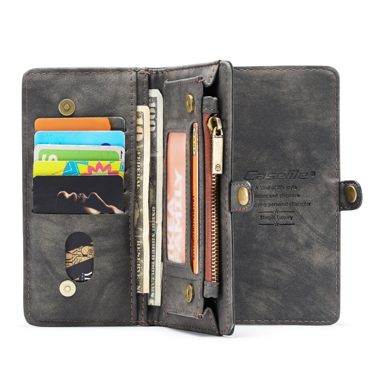 CaseMe-008 Detachable Multifunctional Retro Frosted Horizontal Flip Leather Case for Galaxy A50, with Card Slot & Holder & Zipper Wallet & Photo Frame(Black) - Galaxy Phone Cases by CaseMe | Online Shopping UK | buy2fix