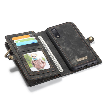 CaseMe-008 Detachable Multifunctional Retro Frosted Horizontal Flip Leather Case for Galaxy A50, with Card Slot & Holder & Zipper Wallet & Photo Frame(Black) - Galaxy Phone Cases by CaseMe | Online Shopping UK | buy2fix