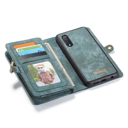 CaseMe-008 Detachable Multifunctional Retro Frosted Horizontal Flip Leather Case for Galaxy A50, with Card Slot & Holder & Zipper Wallet & Photo Frame(Blue) - Galaxy Phone Cases by CaseMe | Online Shopping UK | buy2fix