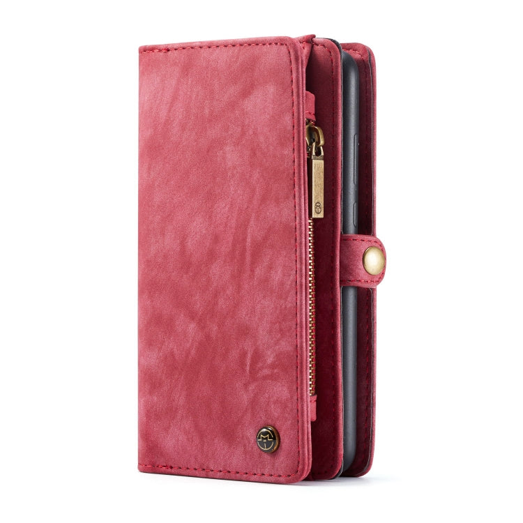 CaseMe-008 Detachable Multifunctional Retro Frosted Horizontal Flip Leather Case for Galaxy A50, with Card Slot & Holder & Zipper Wallet & Photo Frame(Red) - Galaxy Phone Cases by CaseMe | Online Shopping UK | buy2fix