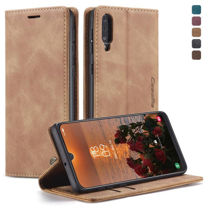 CaseMe-013 Multifunctional Retro Frosted Horizontal Flip Leather Case for Galaxy A30S / A50S / A50, with Card Slot & Holder & Zipper Wallet & Photo Frame(Brown) - Galaxy Phone Cases by CaseMe | Online Shopping UK | buy2fix