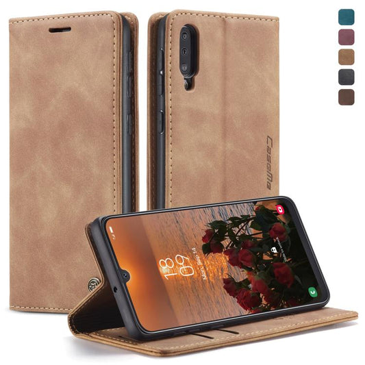 CaseMe-013 Multifunctional Retro Frosted Horizontal Flip Leather Case for Galaxy A30S / A50S / A50, with Card Slot & Holder & Zipper Wallet & Photo Frame(Brown) - Galaxy Phone Cases by CaseMe | Online Shopping UK | buy2fix