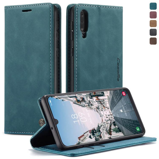 CaseMe-013 Multifunctional Retro Frosted Horizontal Flip Leather Case for Galaxy A30S / A50S / A50, with Card Slot & Holder & Zipper Wallet & Photo Frame(Blue) - Galaxy Phone Cases by CaseMe | Online Shopping UK | buy2fix