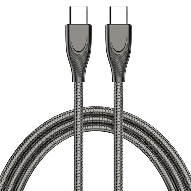 ADC-009 USB-C / Type-C to USB-C / Type-C Zinc Alloy Hose Fast Charging Data Cable, Cable Length: 1m(Gun Metal) by buy2fix