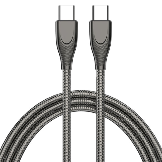 ADC-009 USB-C / Type-C to USB-C / Type-C Zinc Alloy Hose Fast Charging Data Cable, Cable Length: 1m(Gun Metal) by buy2fix
