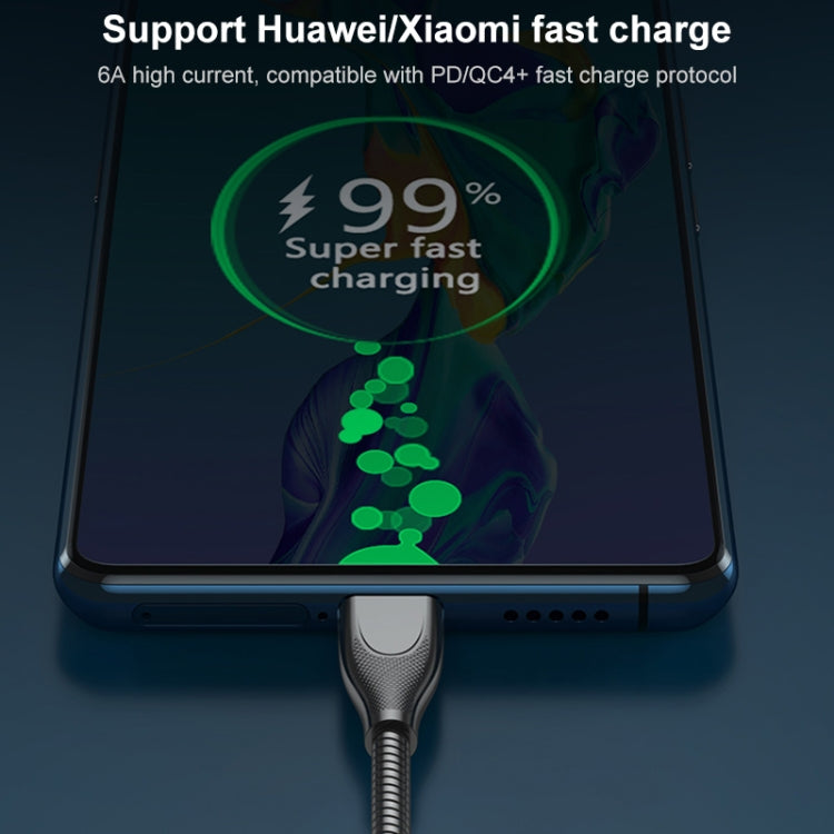 ADC-009 USB-C / Type-C to USB-C / Type-C Zinc Alloy Hose Fast Charging Data Cable, Cable Length: 1m(Silver) by buy2fix