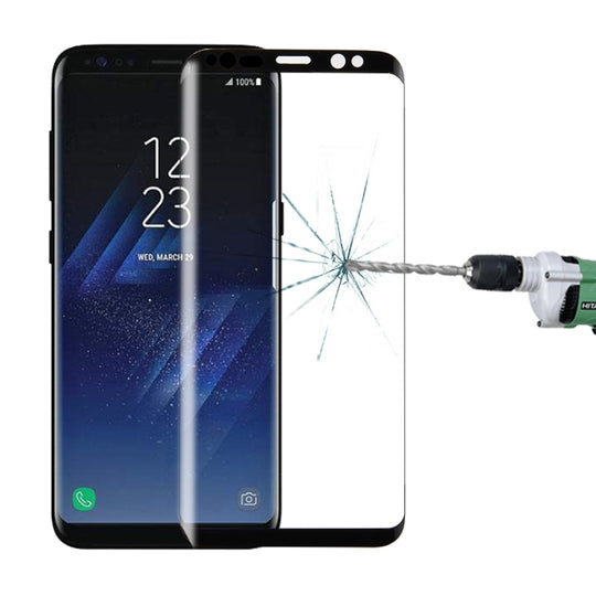 For Galaxy S8 / G950 0.26mm 9H Surface Hardness 3D Curved Silk-screen Full Screen Tempered Glass Screen Protector with Fully Adhesive(Black)