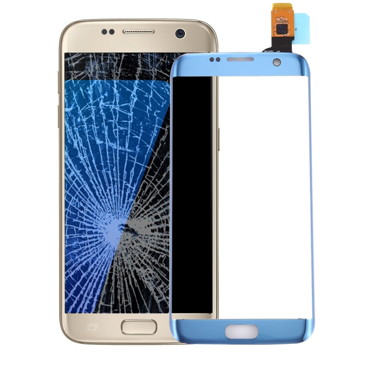For Galaxy S7 Edge / G9350 / G935F / G935A Touch Panel (Blue) - Outer Glass Lens by buy2fix | Online Shopping UK | buy2fix