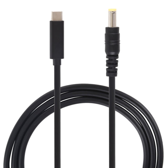 Câble de chargement d'alimentation pour ordinateur portable USB-C / Type-C vers 5,5 x 2,5 mm, longueur du câble : environ 1,5 m (noir)