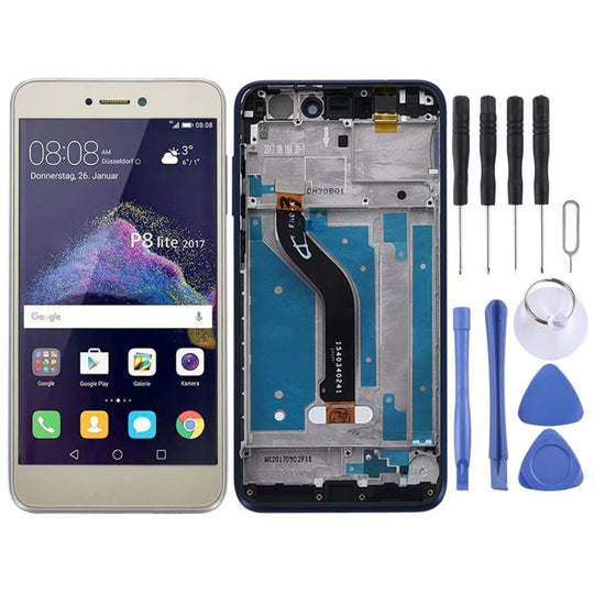 Écran LCD et numériseur complet avec cadre pour Huawei P8 Lite (2017) (Or)