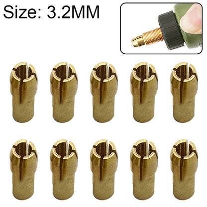 10 PCS Three-claw Copper Clamp Nut for Electric Mill Fittings，Bore diameter: 3.2mm - Hex Key & Spanner by buy2fix | Online Shopping UK | buy2fix