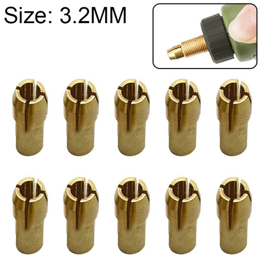 10 PCS Three-claw Copper Clamp Nut for Electric Mill Fittings，Bore diameter: 3.2mm - Hex Key & Spanner by buy2fix | Online Shopping UK | buy2fix